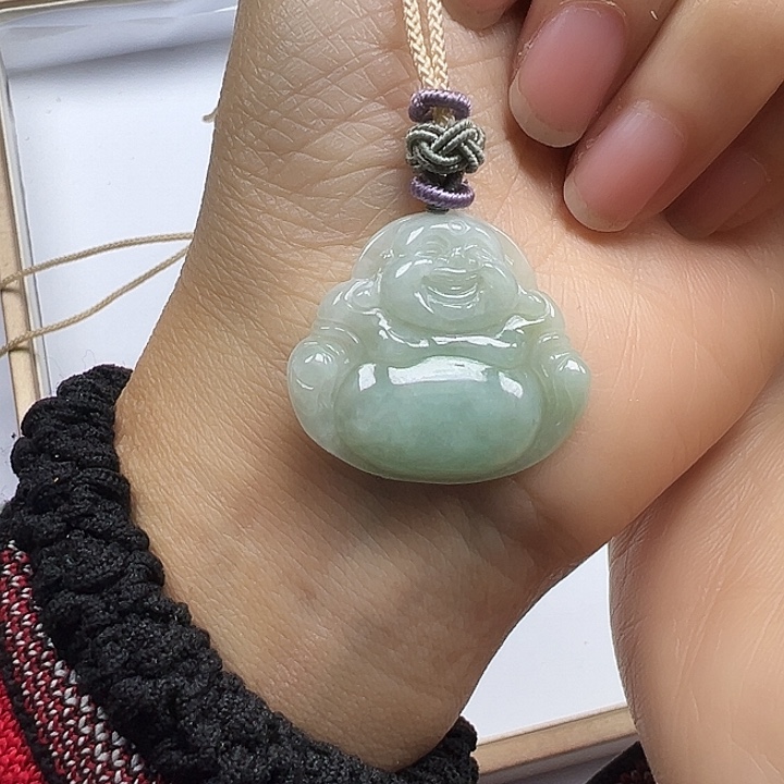 翡翠耳饰未镶嵌天然翡翠佛