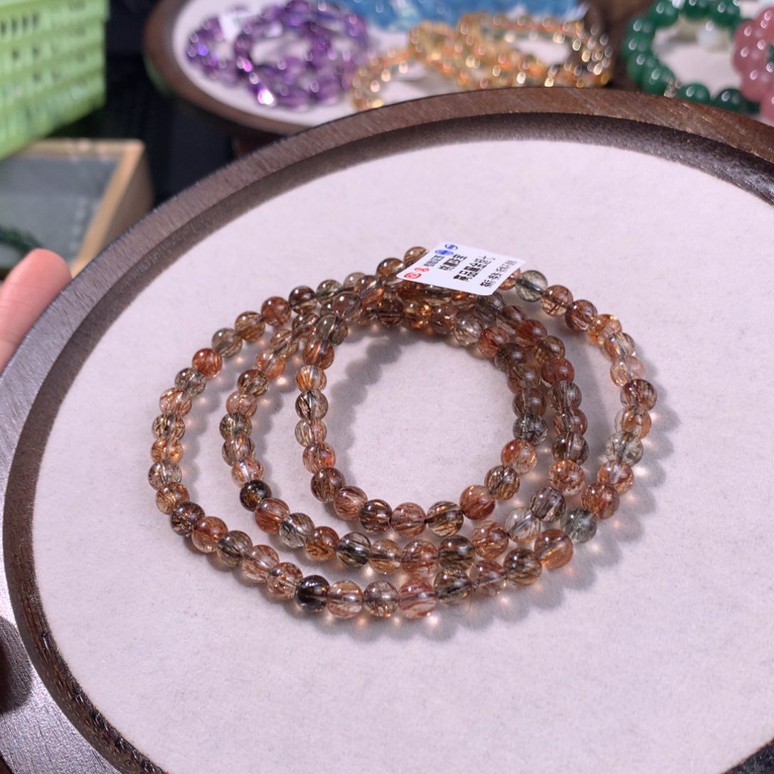 G***W水晶手串未镶嵌黑金超七