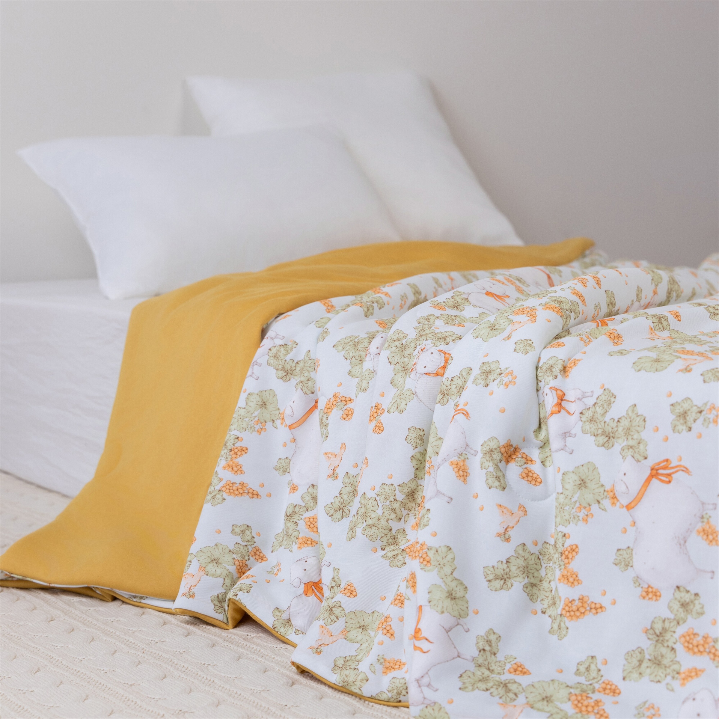 雅赞儿童柔软四季被新款不用套被罩可水洗抗菌薄款婴幼儿多功能