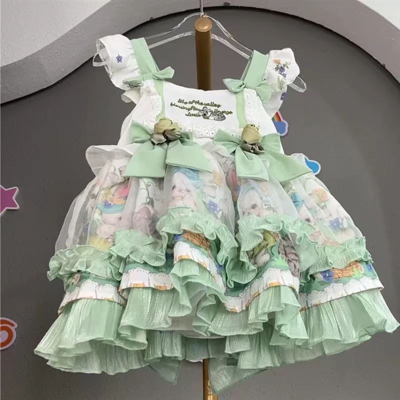 女童连衣裙公主裙可爱风女吊带裙夏季T型冬季卡通