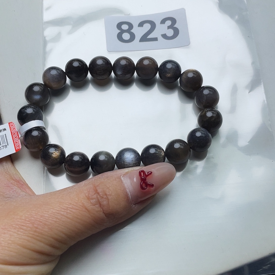 月光石手串823。 银S800镀金镶嵌唐****计