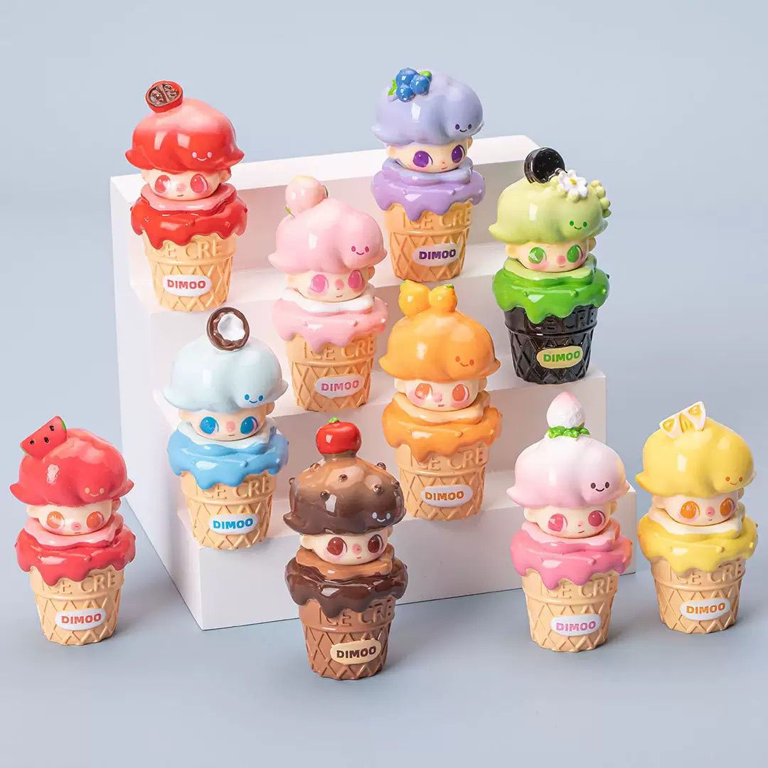 对对碰可爱diy树脂潮玩摆件 雪糕甜筒dimoo