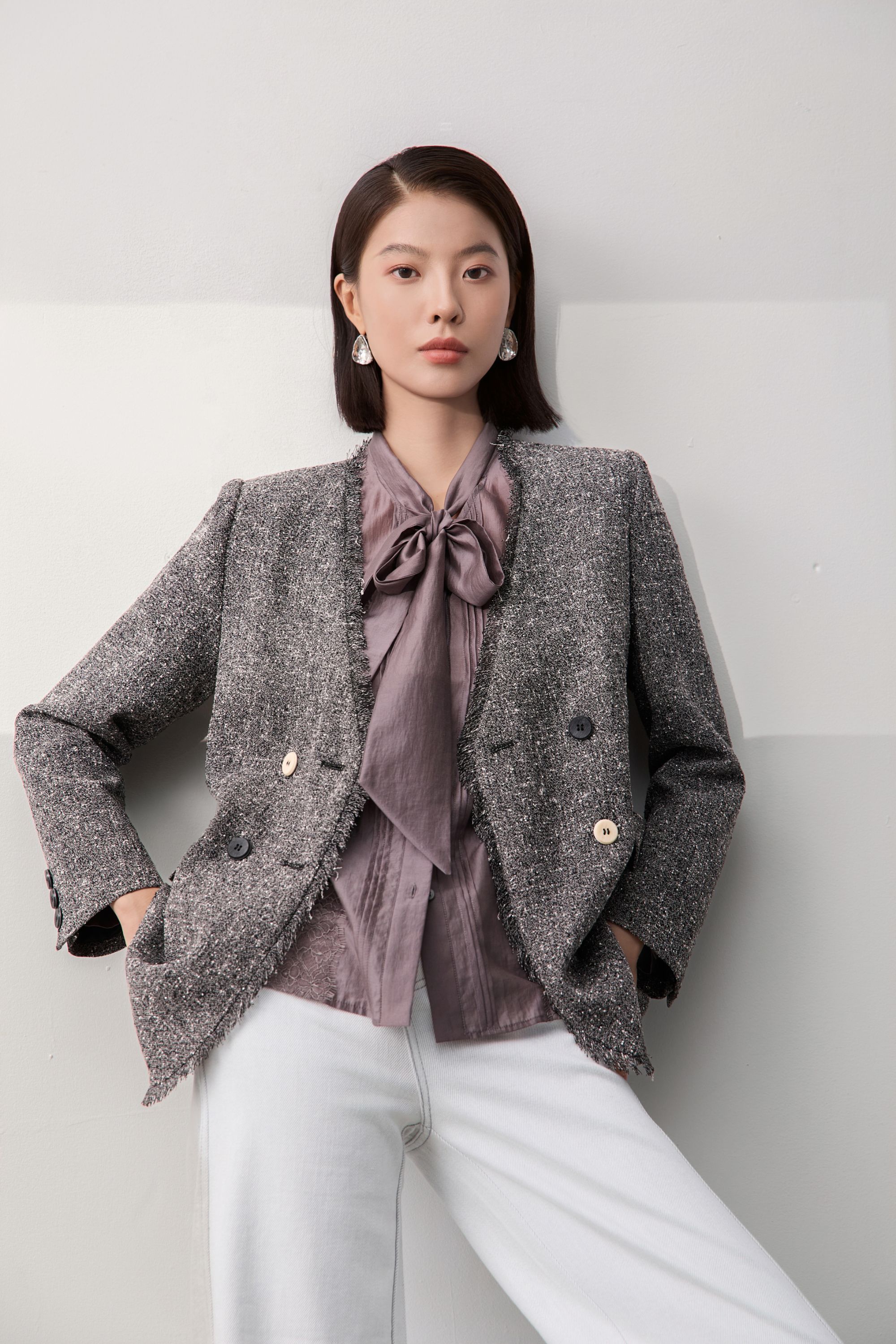 短款常规长袖小香风西装秋冬设计师秋款