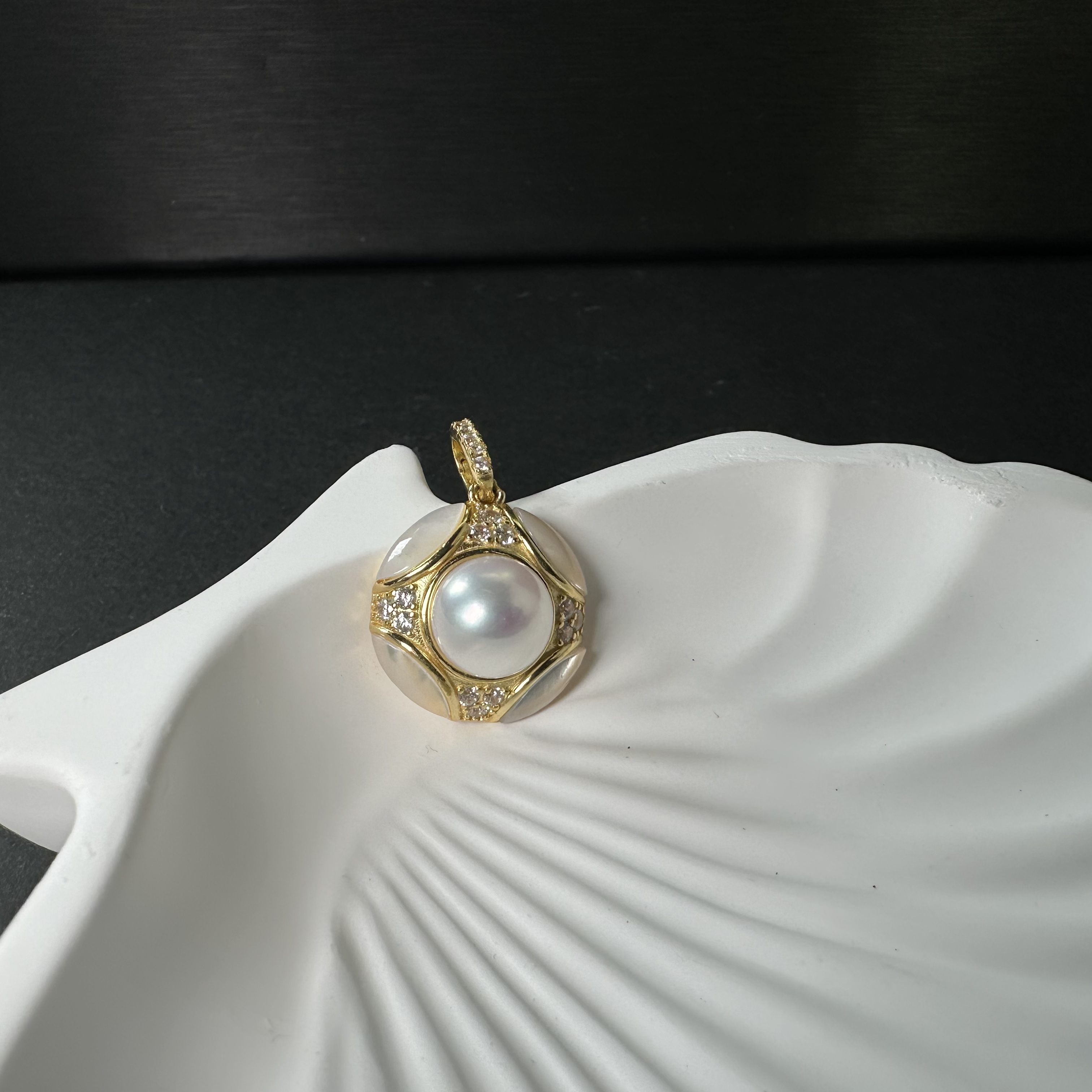 淡水无核珍珠 菱形吊坠 S925银 多样性发一