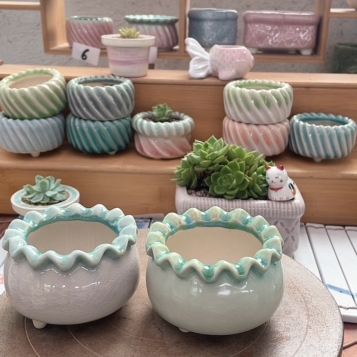 开播浮力炸半手工花盆8*5.7