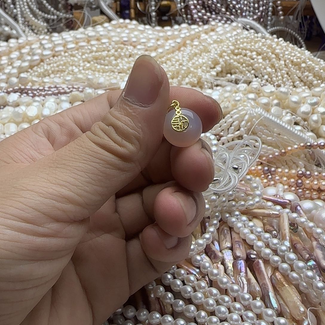 明***灵未镶嵌半成品淡水珍珠平安扣