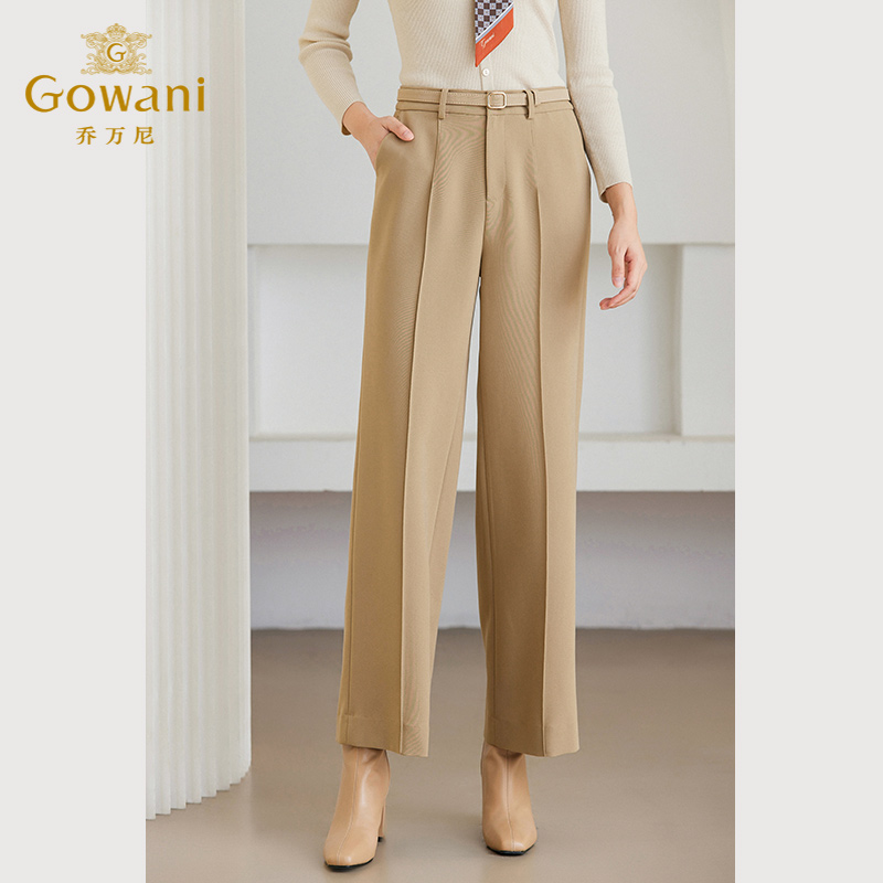 Gowani/乔万尼裤子女2025春新款直筒阔腿裤显瘦时髦ET4F907409