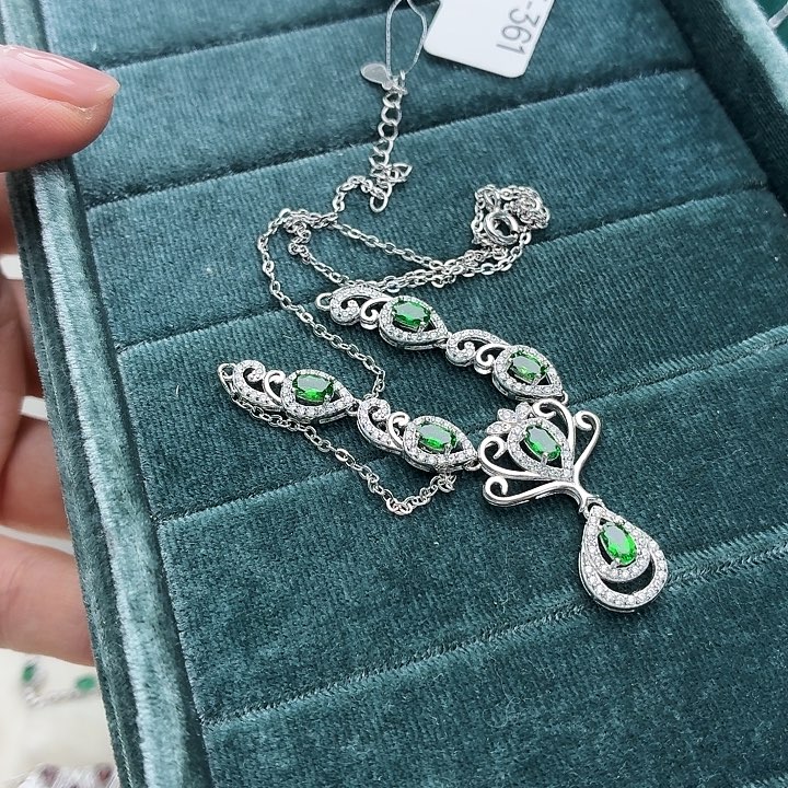 石榴石颈饰银S925镶嵌