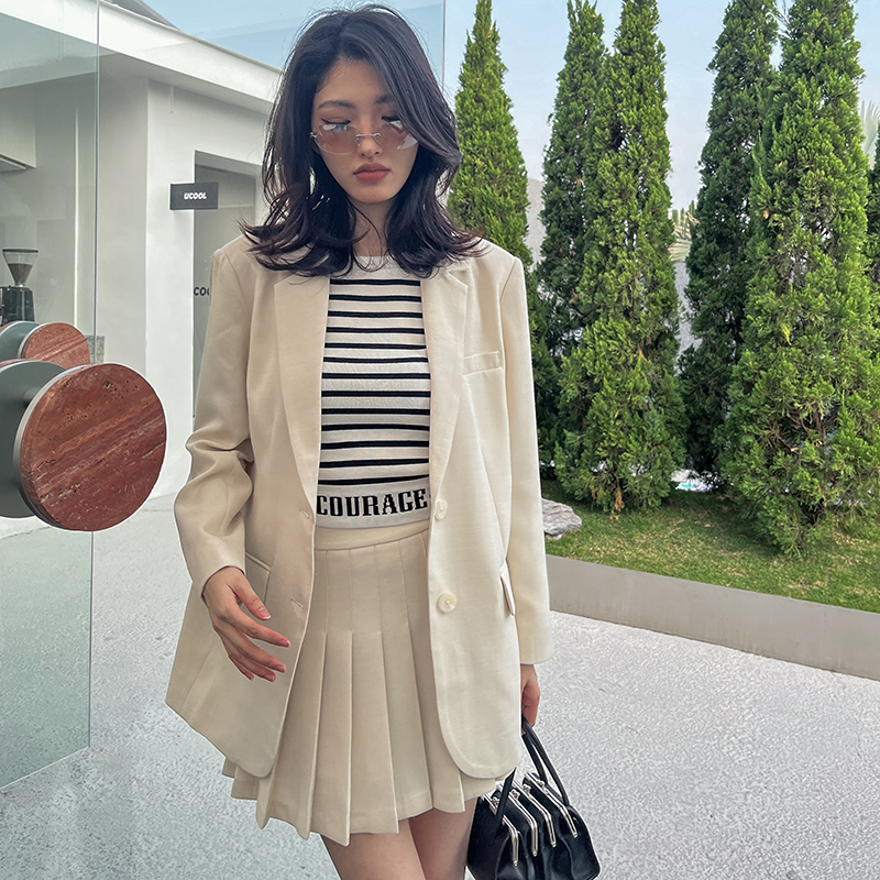 DNCY质感西装外套气质时尚休闲百搭绿色女士DA41306161