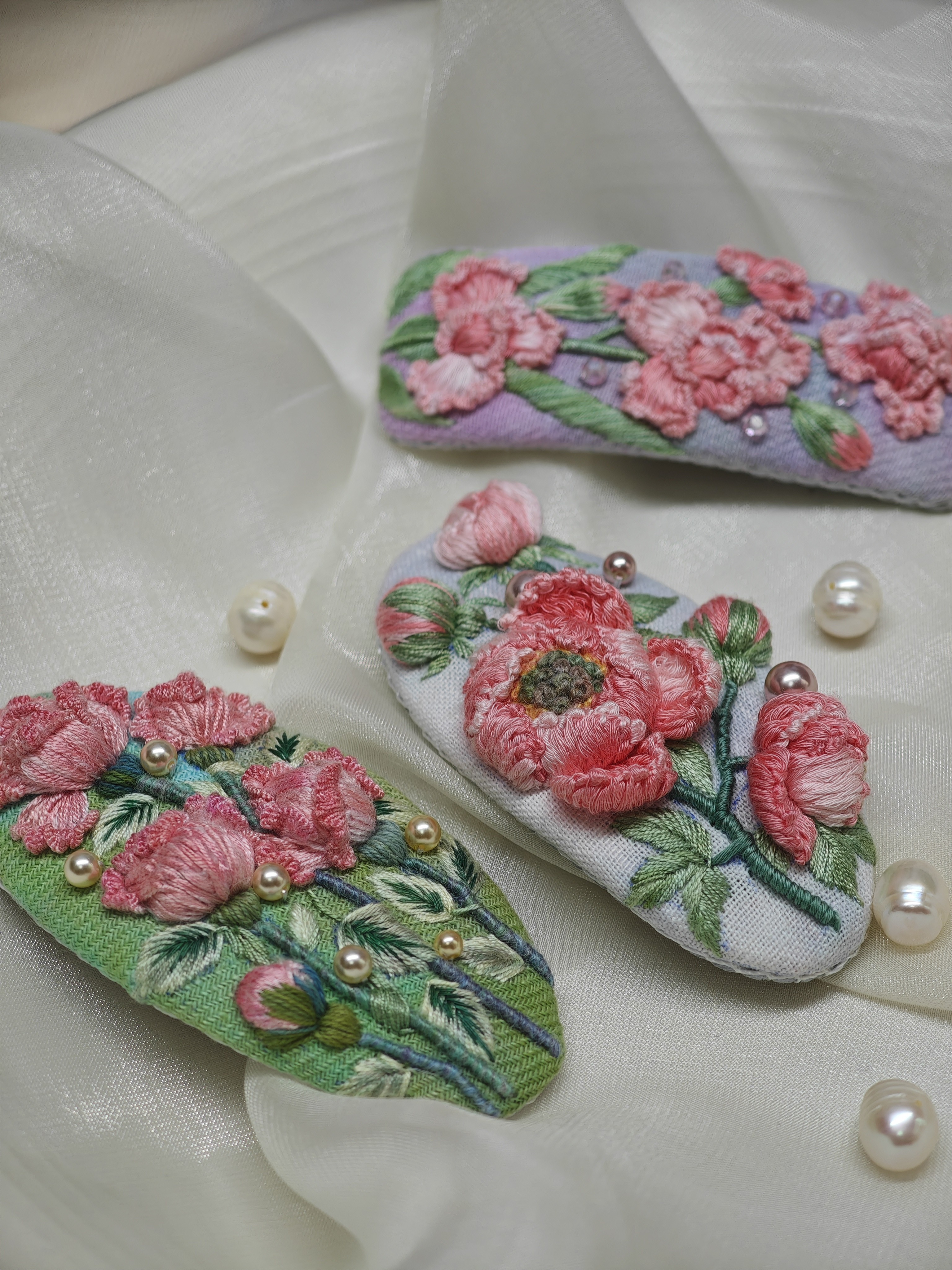 手工刺绣发箍女宽边立体珠绣头饰显脸小发卡