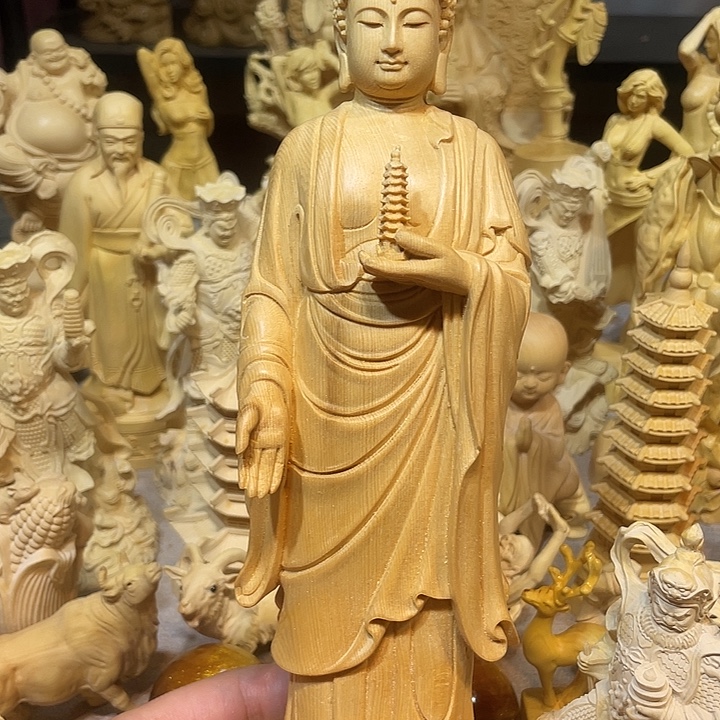 黄杨木微瑕药师佛