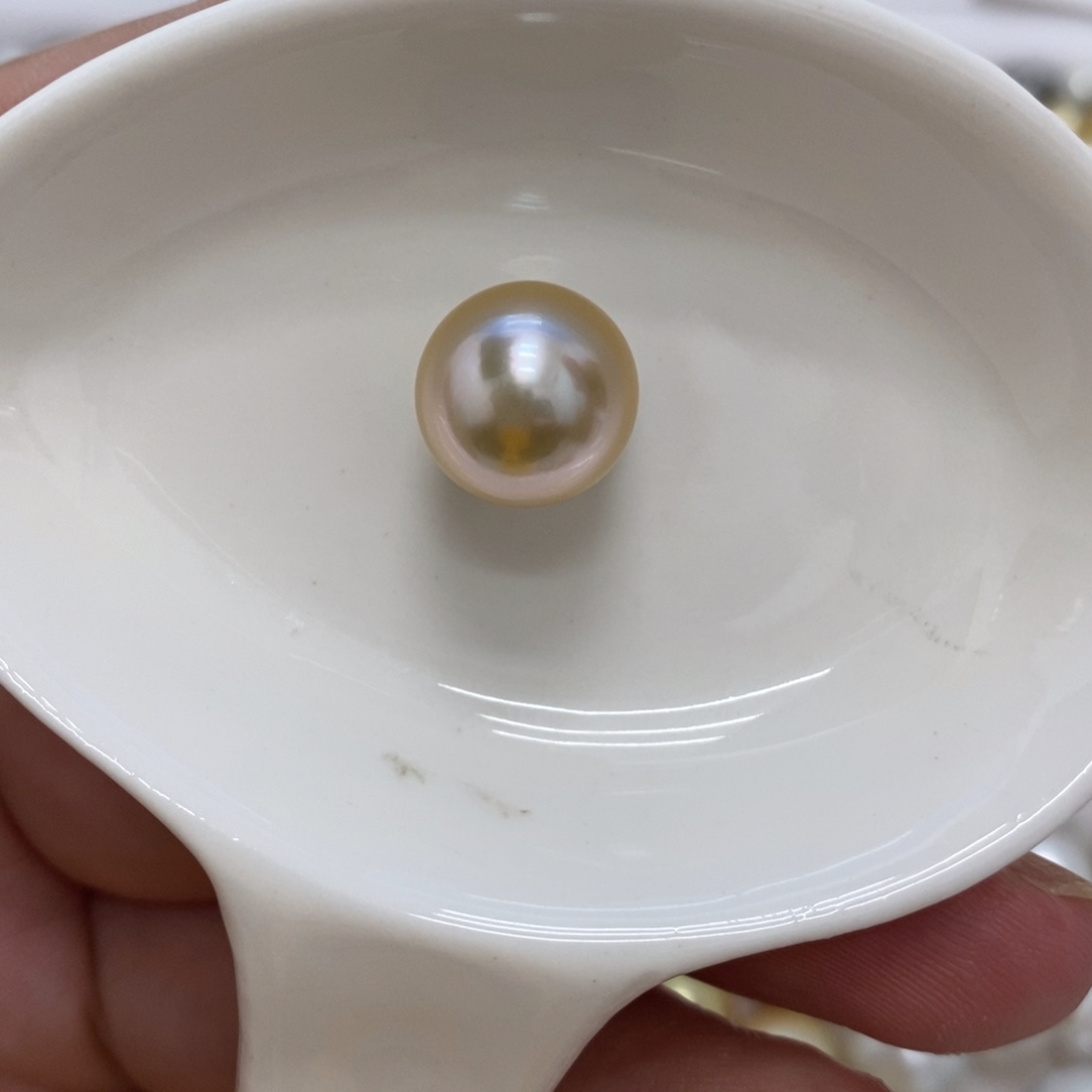 裸珠海水珍珠金珠干枯单珠11.9
