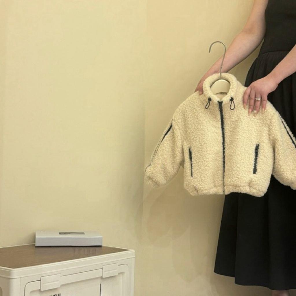 【实体品牌童装】cxd&kids 2563冬季儿童毛毛衣外套夹棉加厚短外套