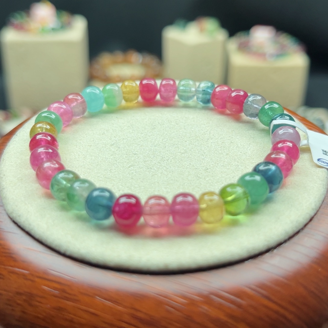 碧玺手链未镶嵌色标老型珠