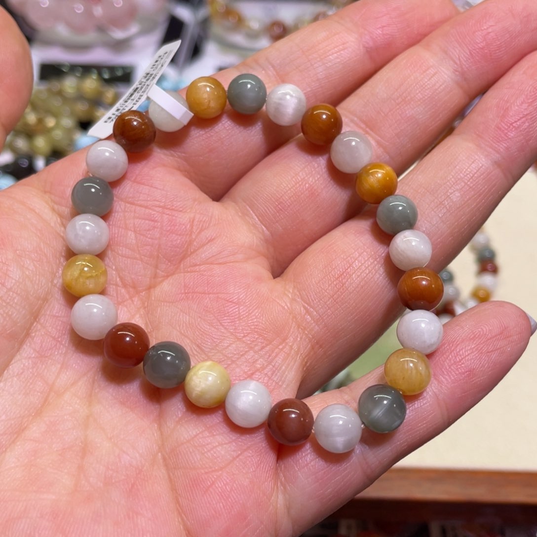 水晶手链未镶嵌7mm彩兔毛