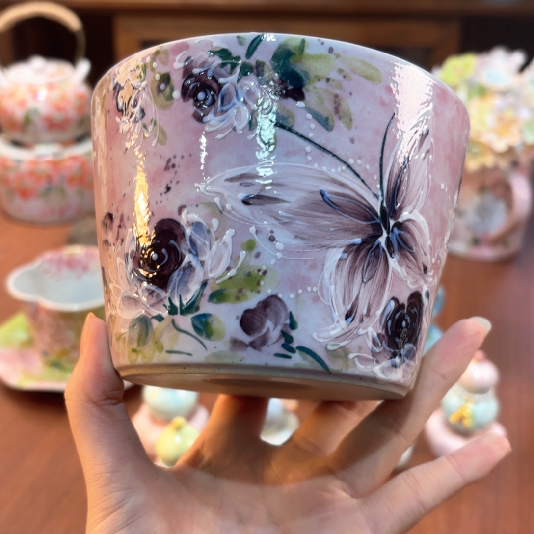 景德镇手绘高温釉下彩陶瓷茶具