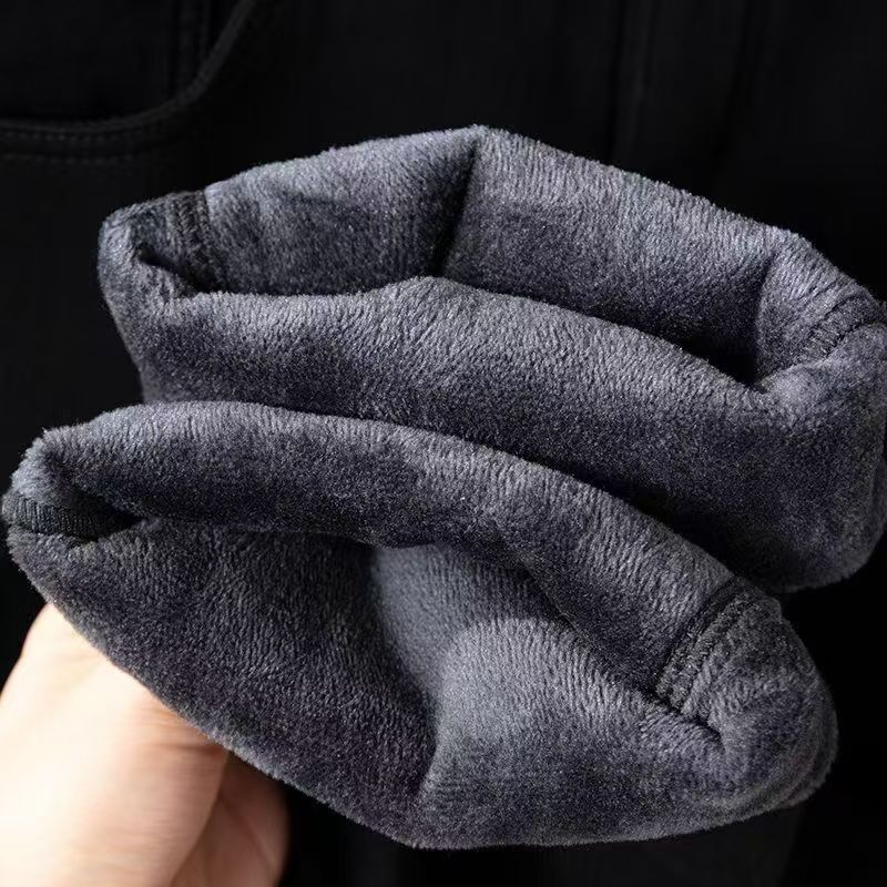 专属8直播间加绒25款1月欧版高腰冬长裤男士棉弹牛仔裤时尚蓝色宽