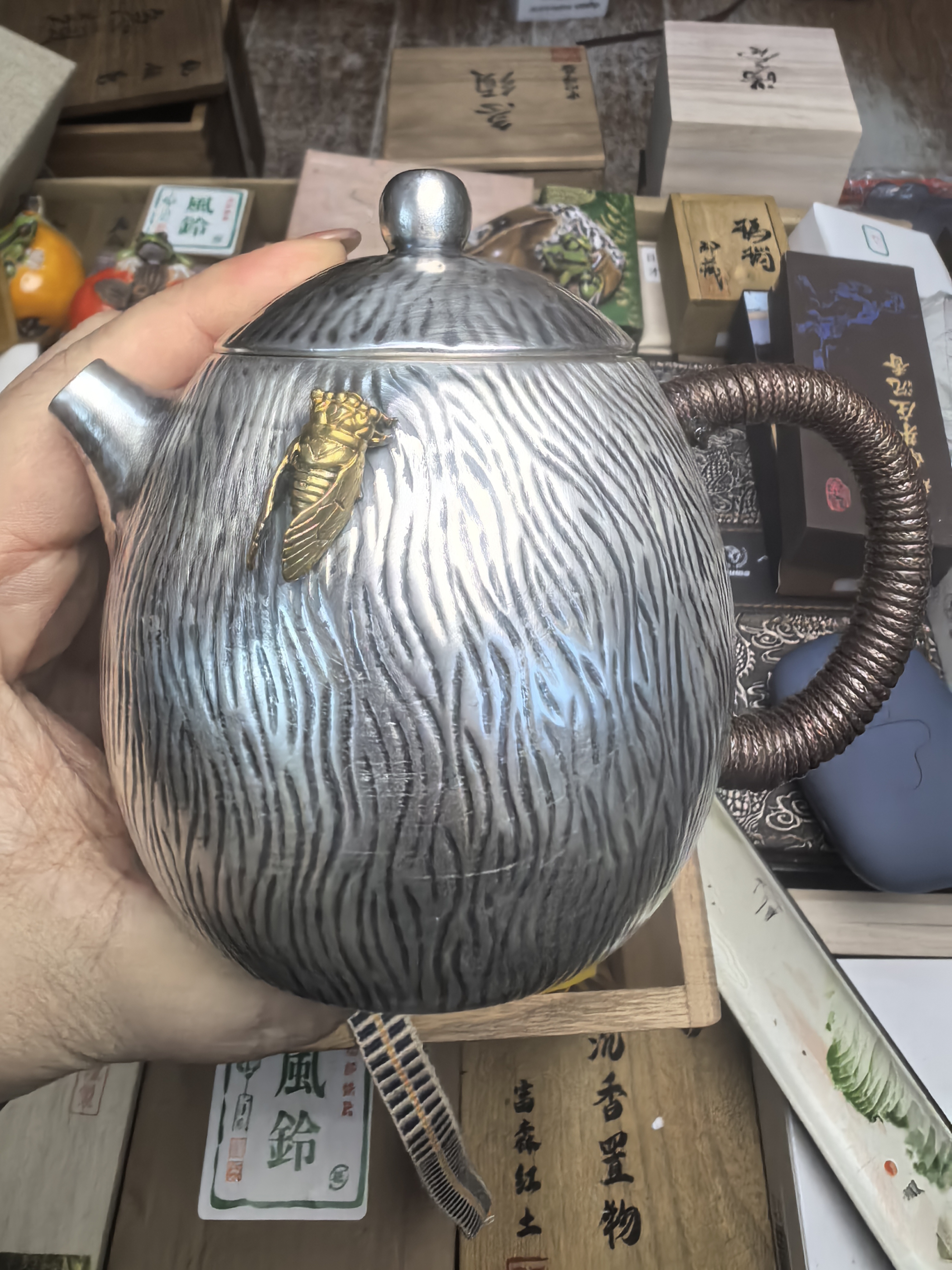 手工设计感银茶壶高端茶器大容量家用茶室适用715