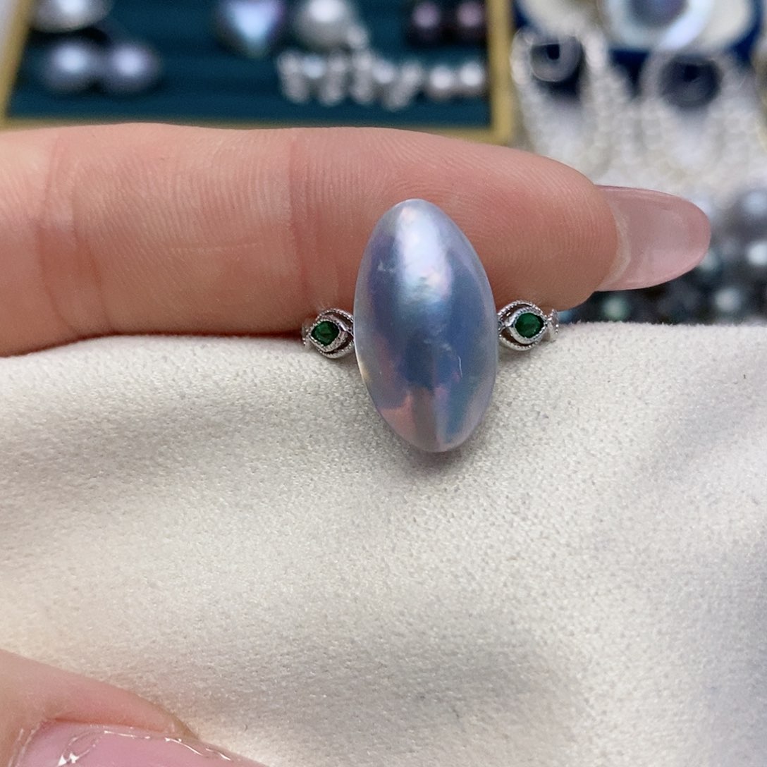 【闪购商品】拼合珍珠（马贝珠）戒指银S925镶嵌14