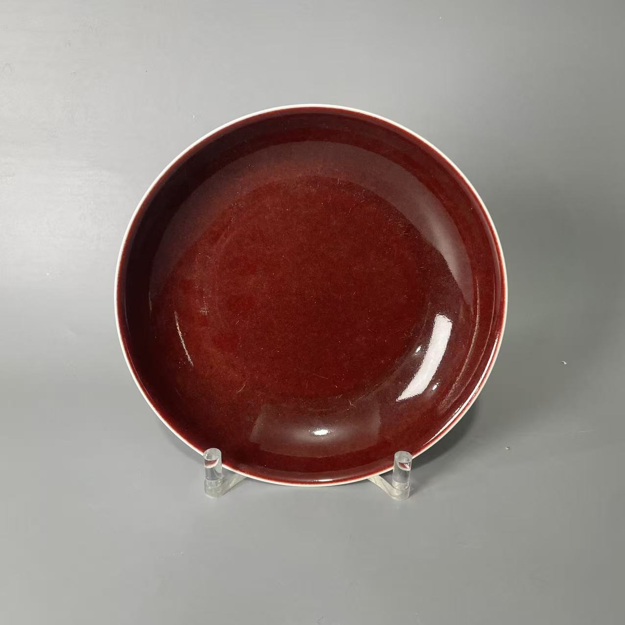 宝石红釉单色釉盘