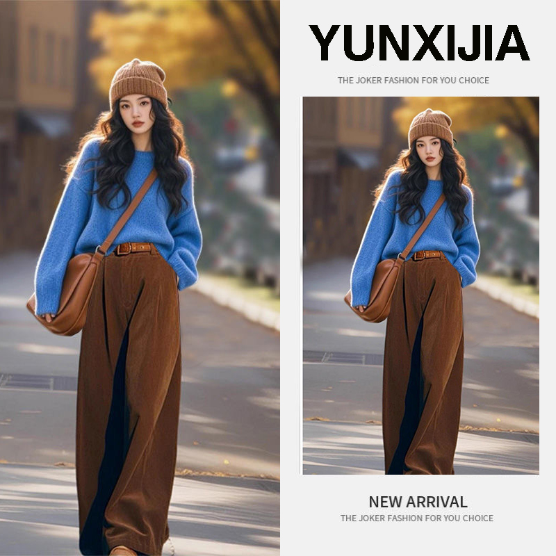 2025秋冬穿搭一整套女新款韩版减龄小香风慵懒百搭上衣裤子两件套