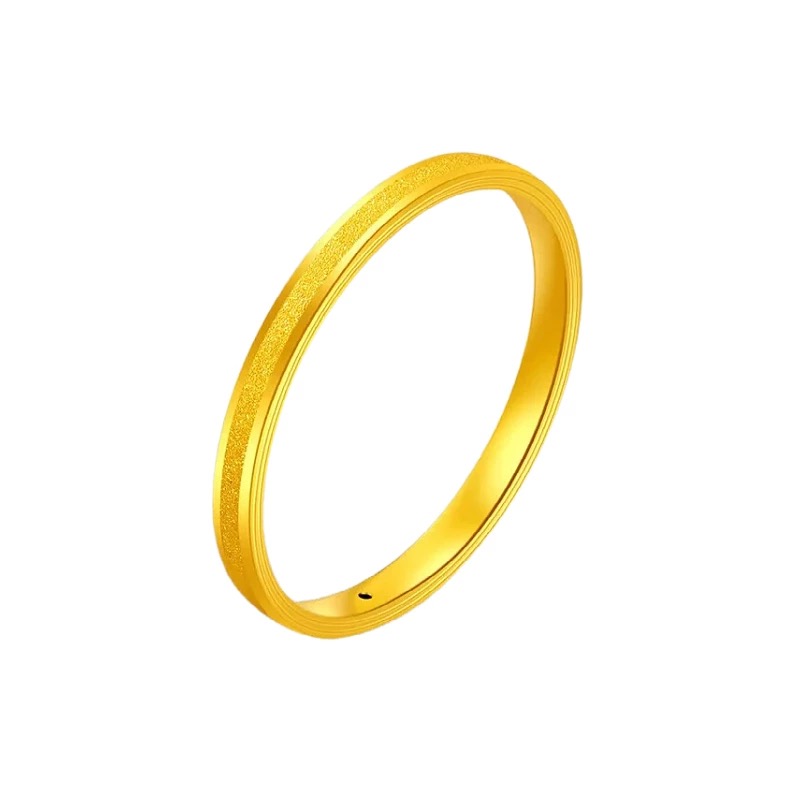 足金999投资金 三生三世约1.5mm5D圈戒 时尚复古设计师