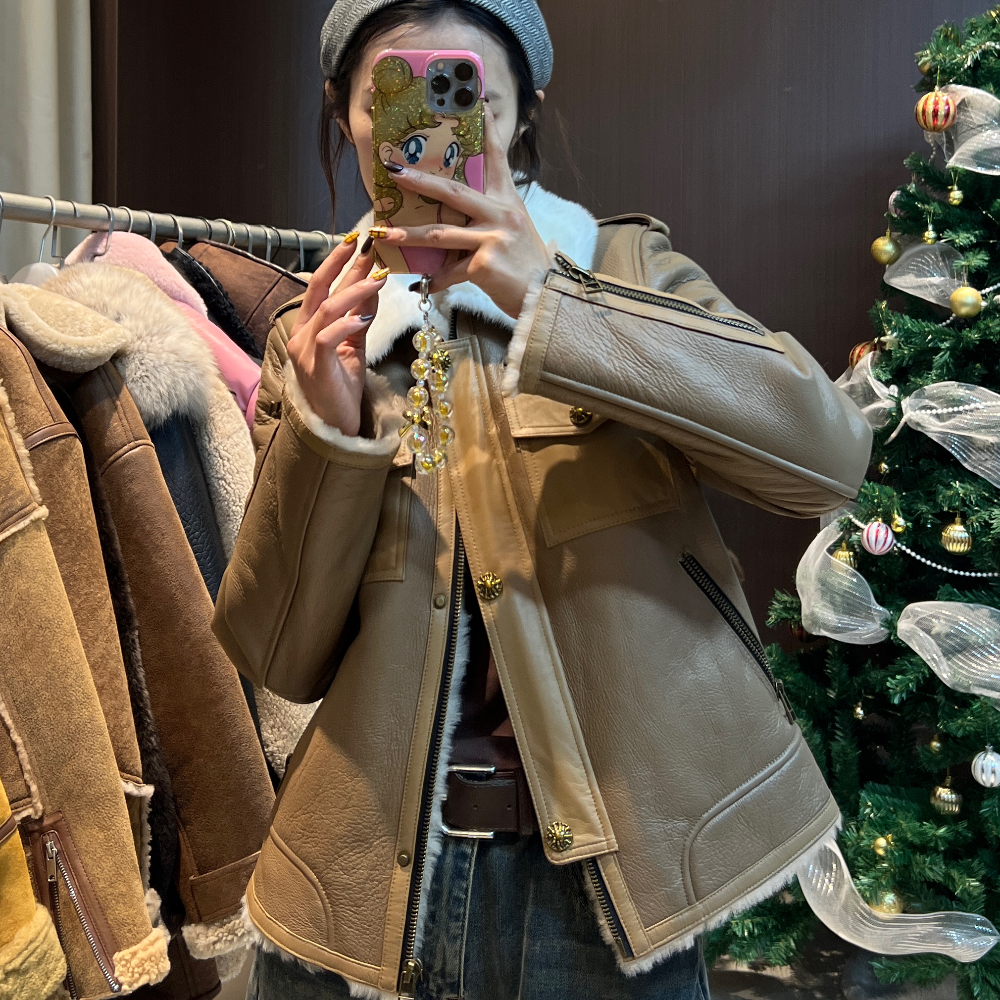 皮毛一体外套-8012