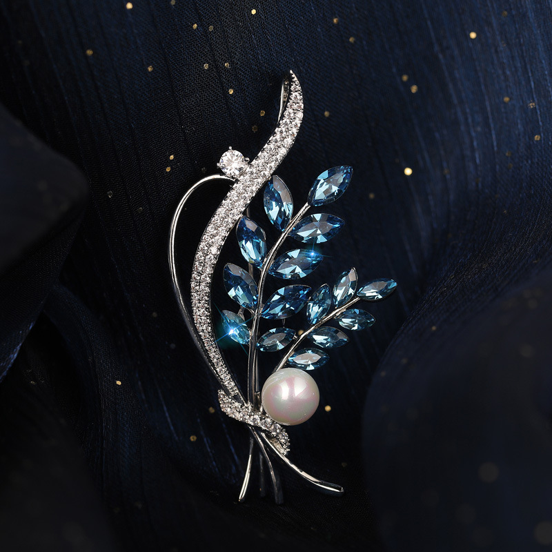 铜胸针  ML-121新款珍珠玉兰花百搭精致胸针配饰