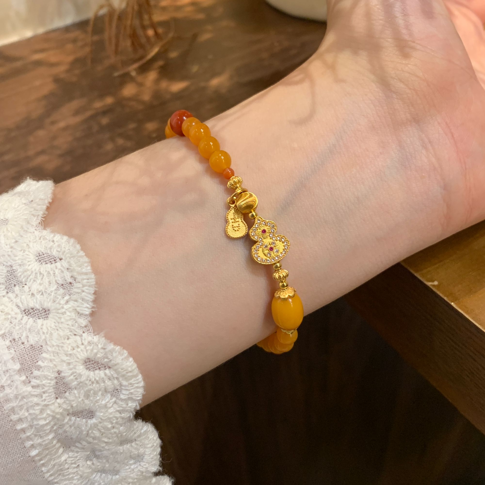 925银树脂手链 燕归yangui“菩隐”s925纯银原创手链 4g