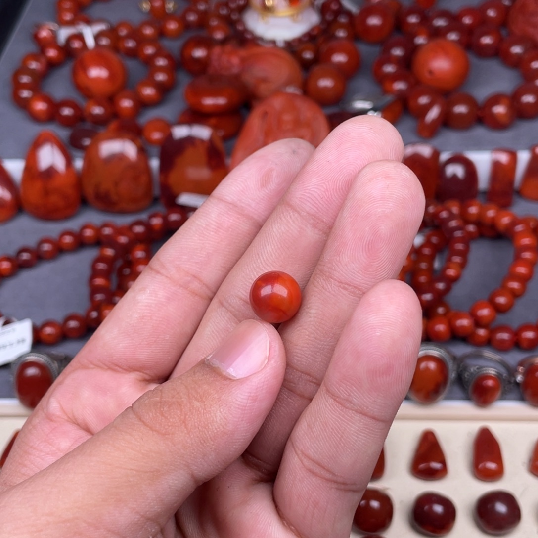 *****南红玛瑙未镶嵌瓦西南红单珠10mm