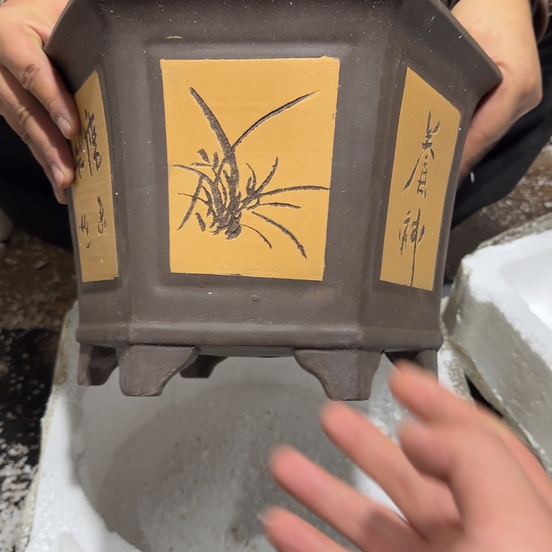 紫砂花盆口径27.23.17口径