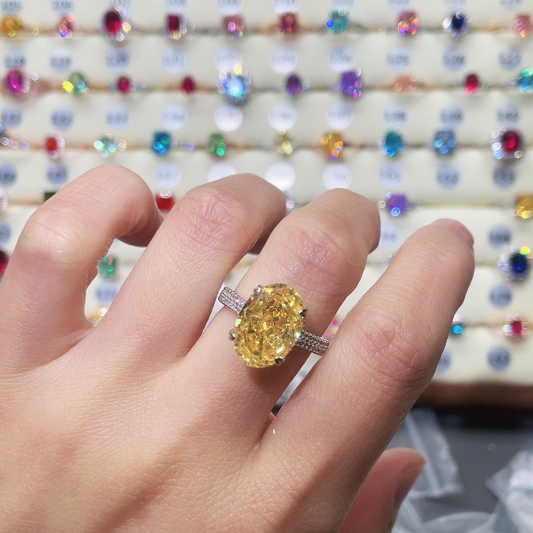 合成碳硅石非金属美5闭口戒指