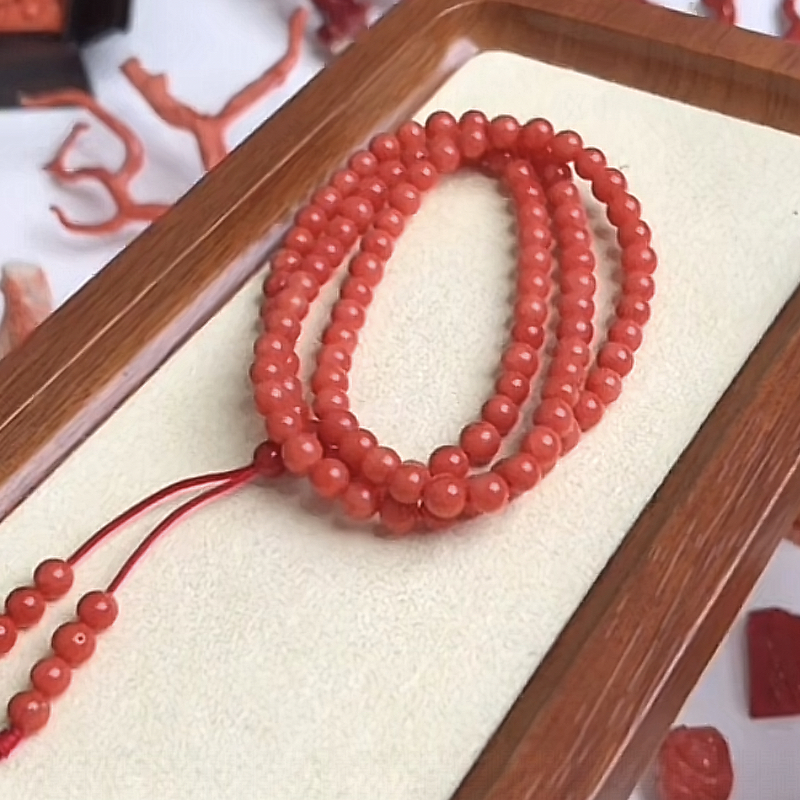珊瑚圆珠多圈长链