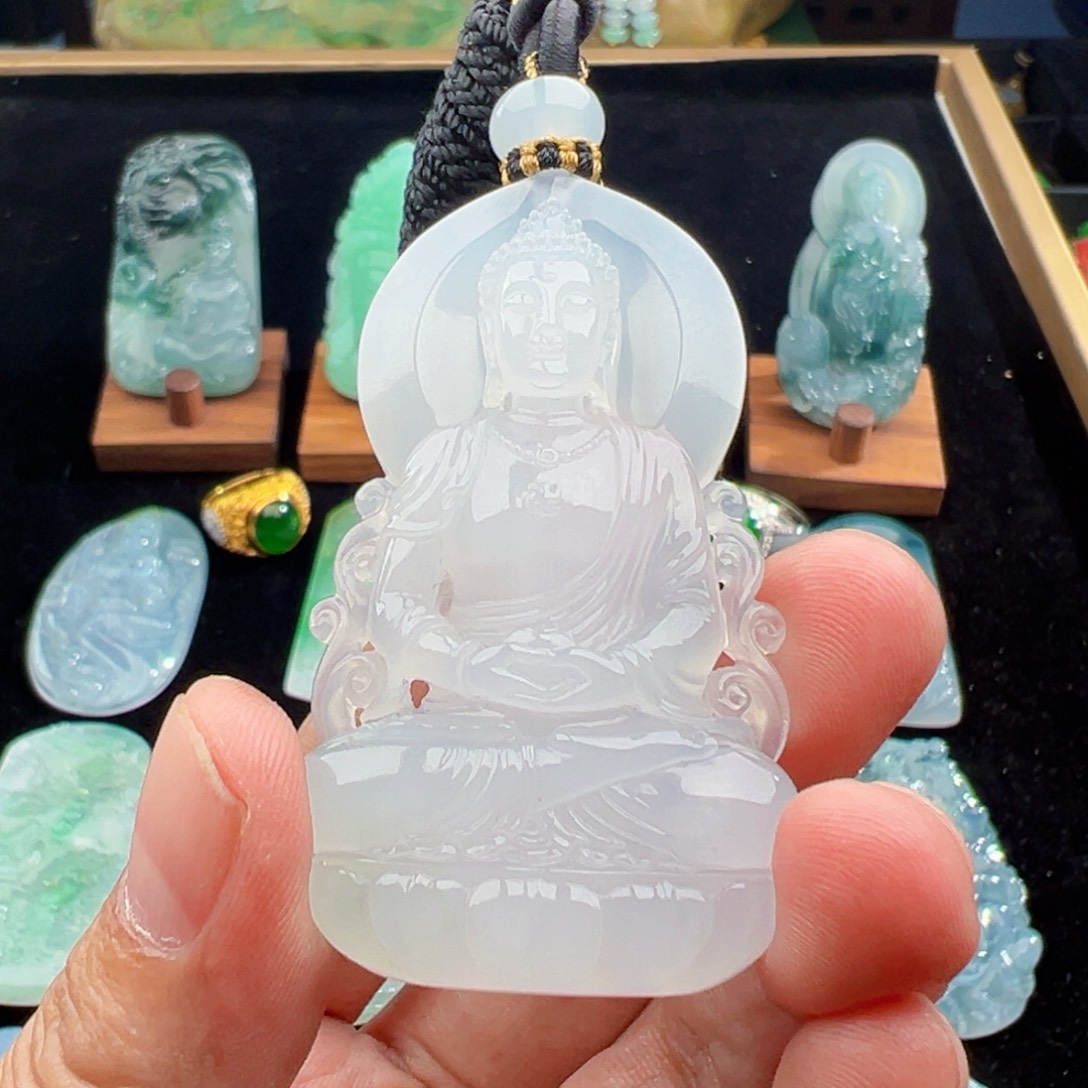 颈饰未镶嵌翡翠冷***界天然缅甸翡翠吊坠