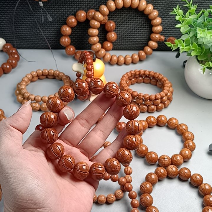 桃核手串铁籽密纹满花红魔苹果16