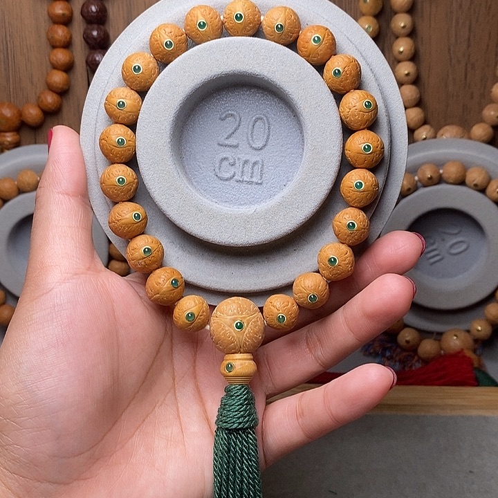 凤眼菩提手串12mm➕绿宝石镶嵌