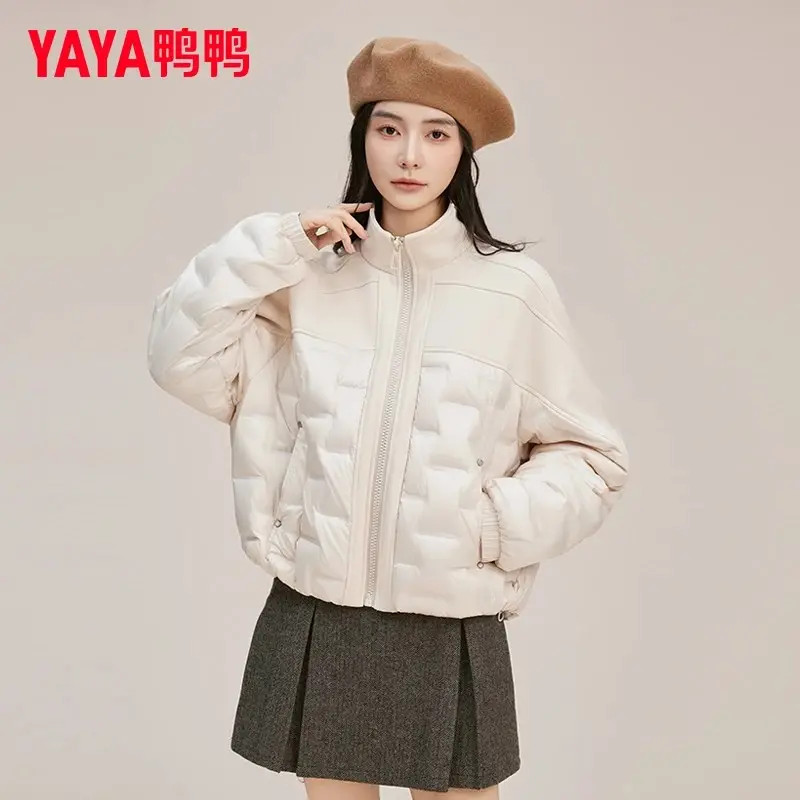 轻暖羽绒服女短款新国标90绒时尚拼接小个子薄款外套YE5B600245L