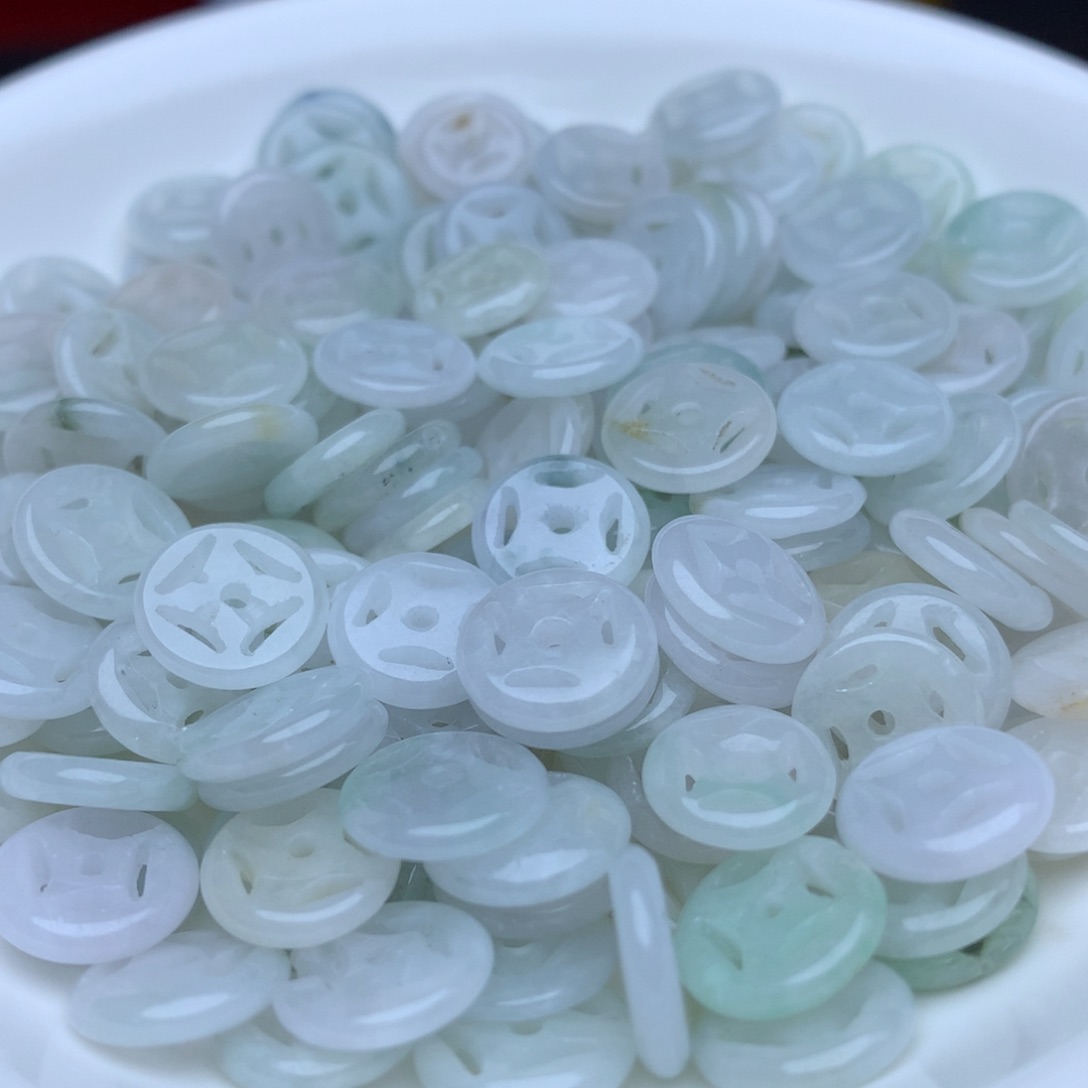 【闪购商品】翡翠手链未镶嵌卡10冰金钱扣50个