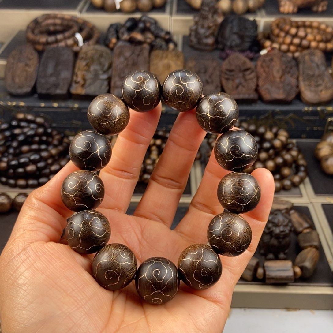 沉香手串神**鑫越南芽庄白棋