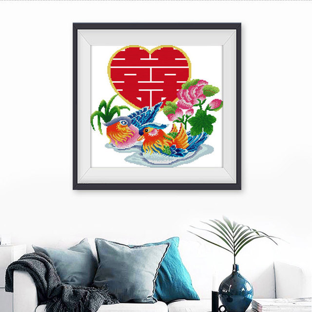 十字绣自己绣2025新款鸳鸯戏水结婚系列卧室简单绣小幅送新人礼物