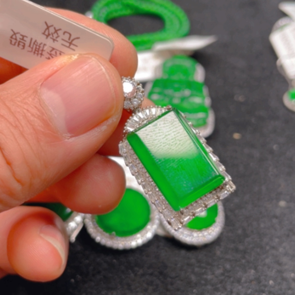 【闪购商品】翡翠颈饰银S925镶嵌吊坠