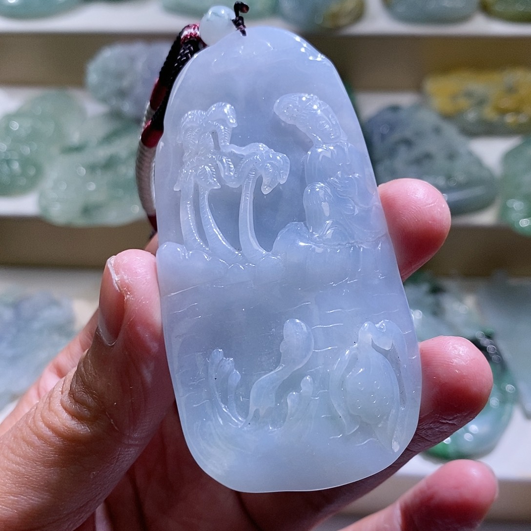 【闪购商品】翡翠颈饰未镶嵌山水观音