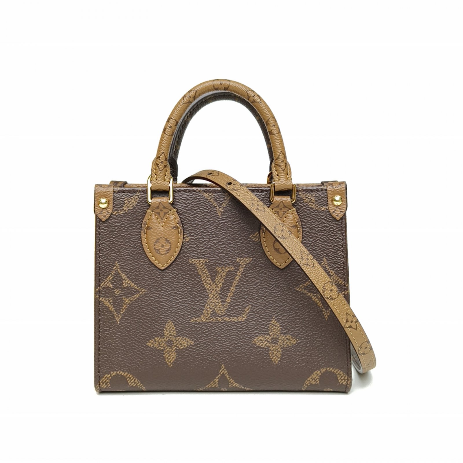 99新 LouisVuitton/路易威登 小花6枫Onthego BB 拼色 老花 芯片 