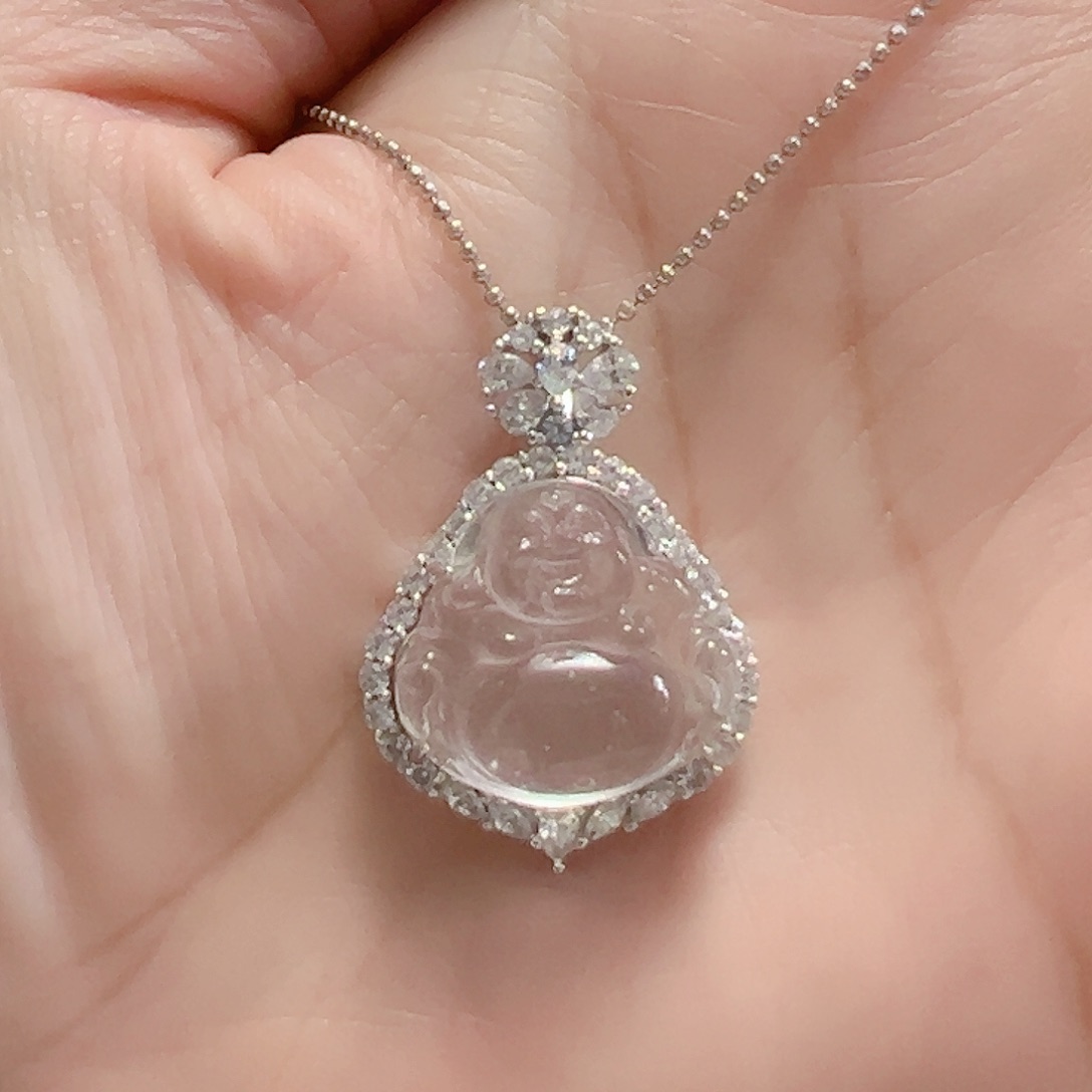 颈饰银S925镶嵌石英质玉