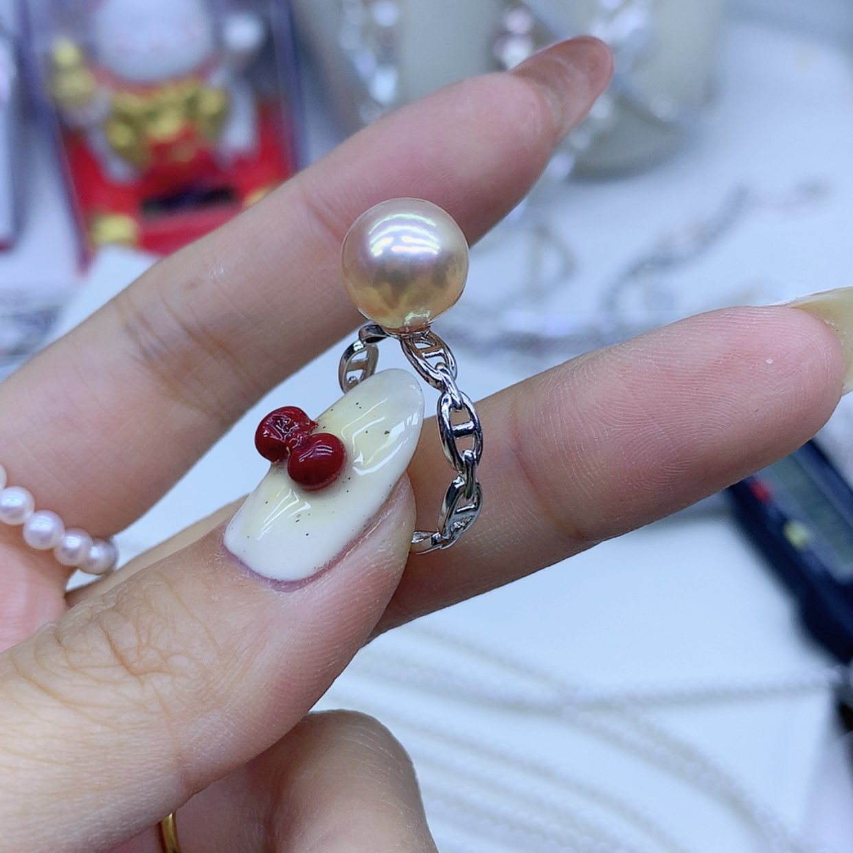 【闪购商品】淡水珍珠戒指银S925镶嵌