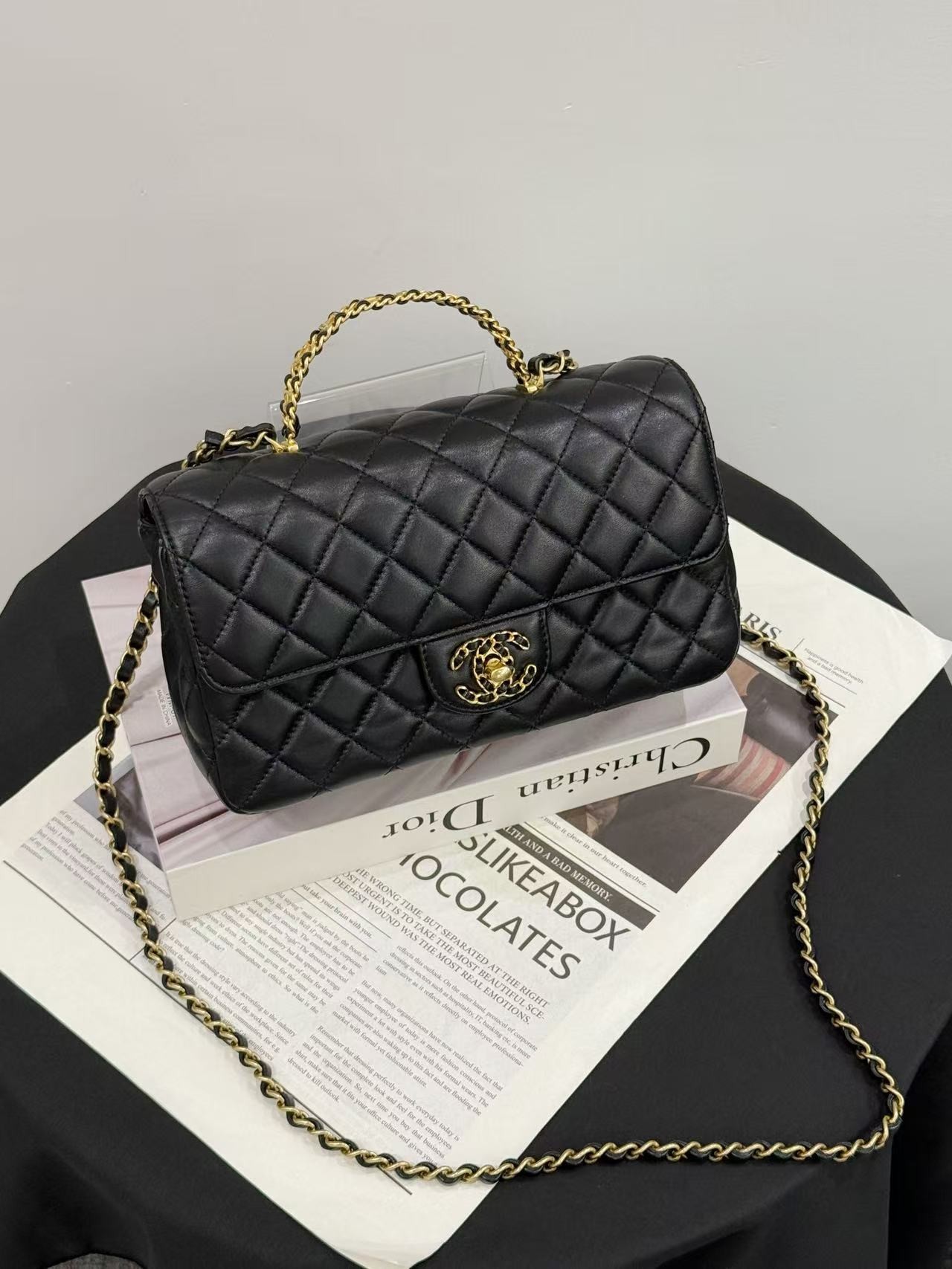 99新 Chanel/香奈儿 24c水钻手柄大mini 大全套 拍下送检