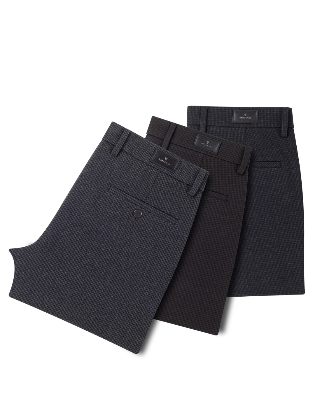 【秋冬千鸟格】2025新品抗皱免熨烫男士修身宽松保暖百搭商务休闲裤