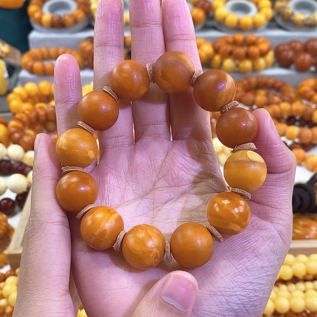 未镶嵌蜜蜡裸石琥珀蜜蜡手串