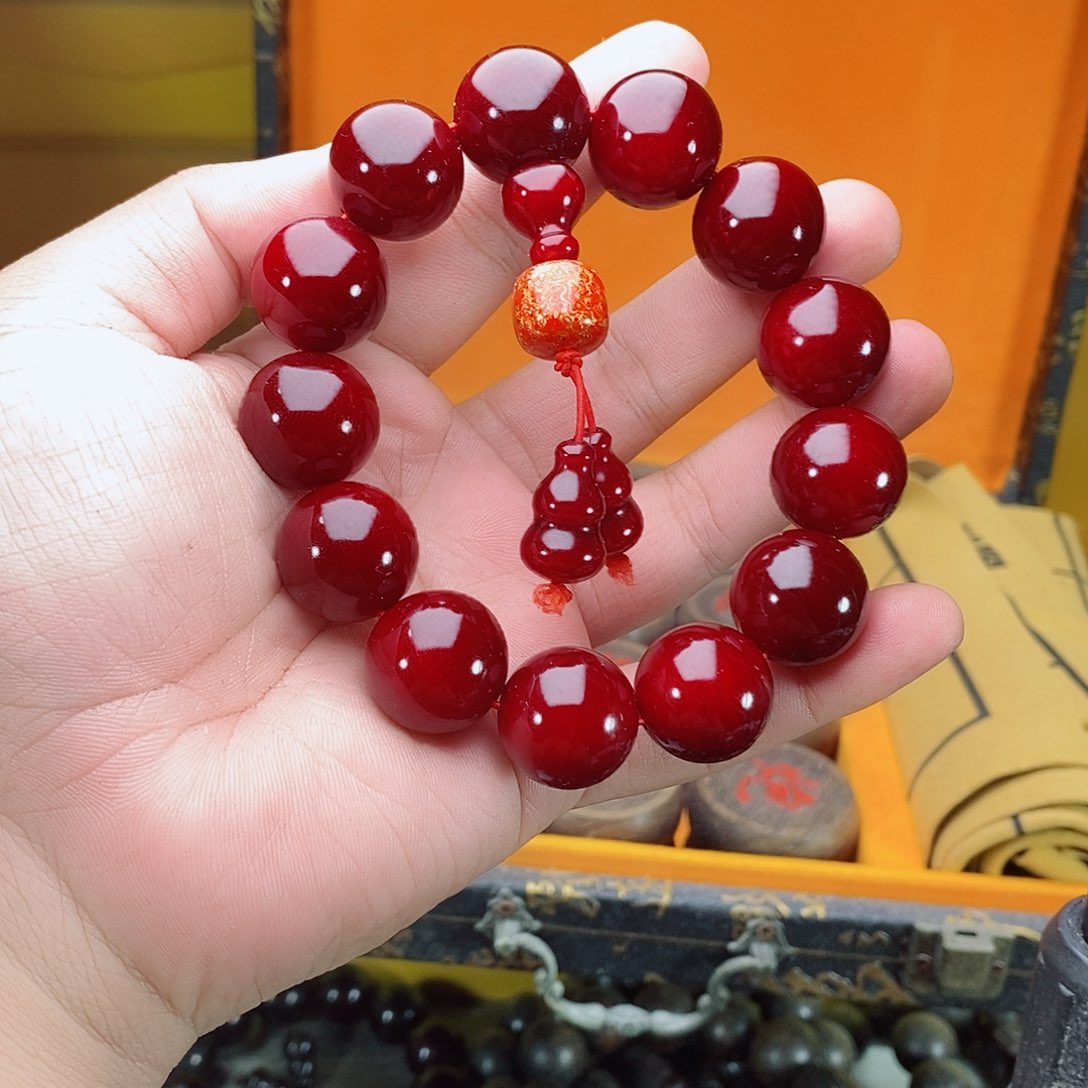 贝壳杉（血龙木）手串/手链青***旧1.8高透料血龙木