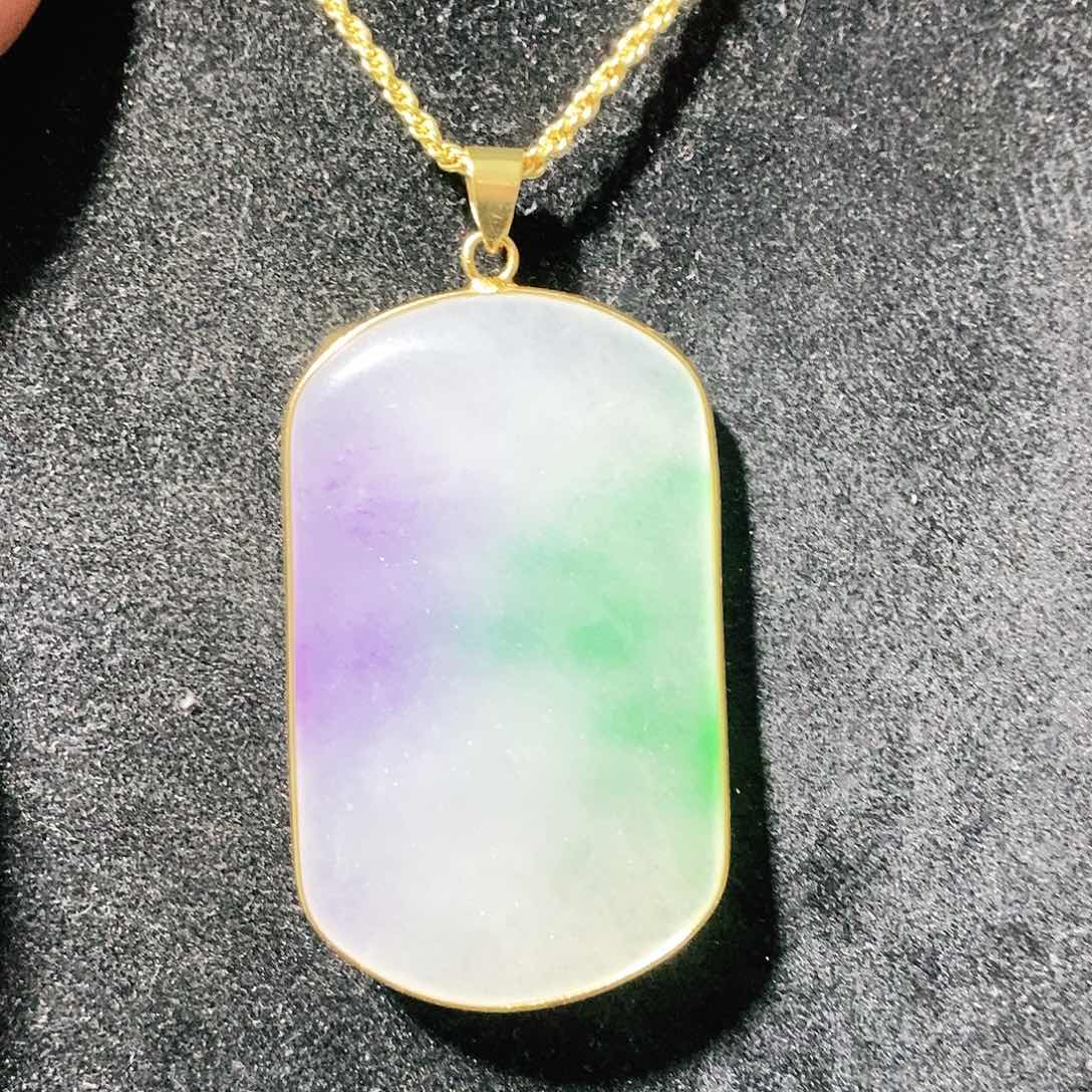 翡翠颈饰14K金镶嵌吊坠